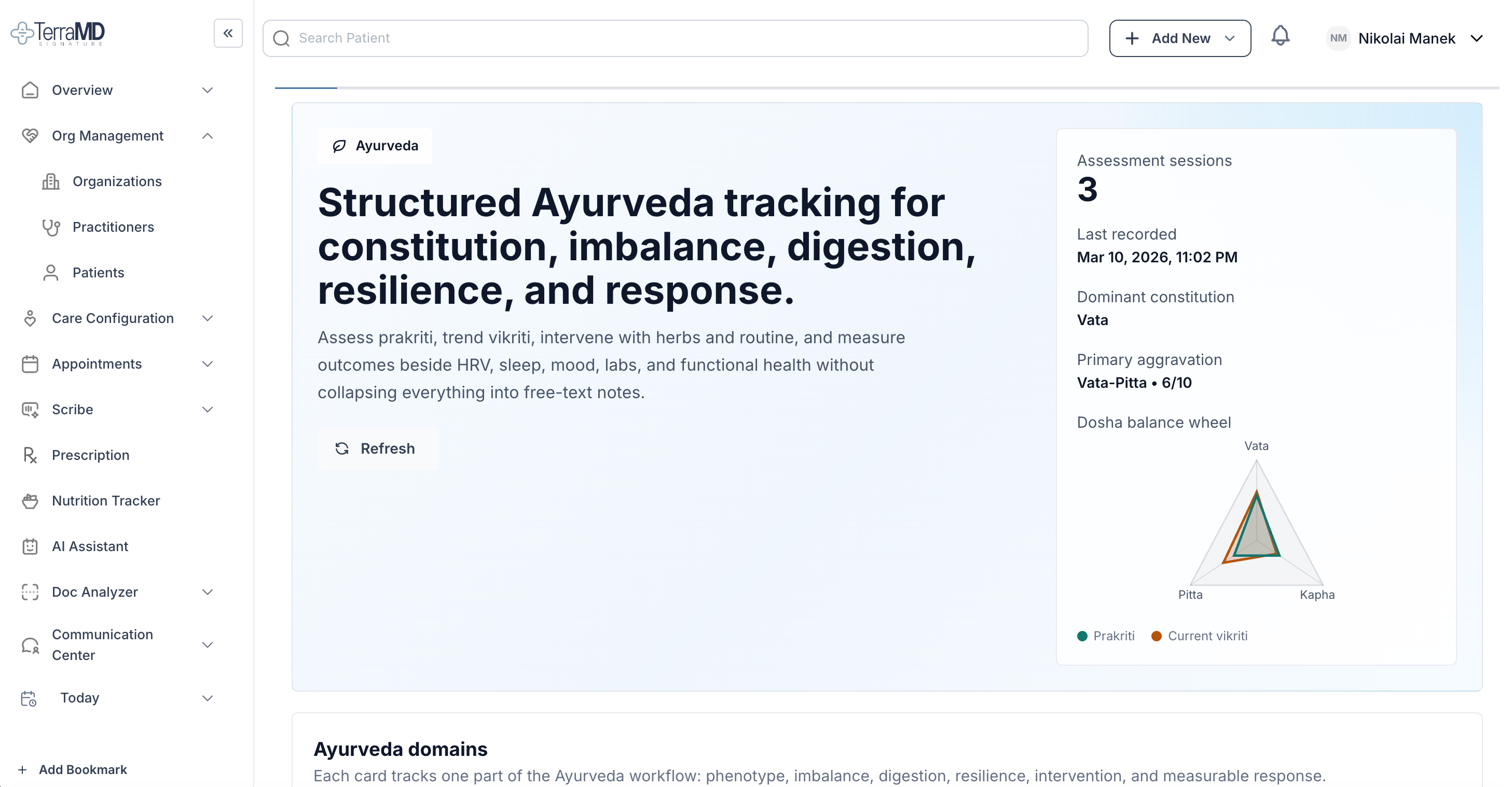 Ayurveda integration