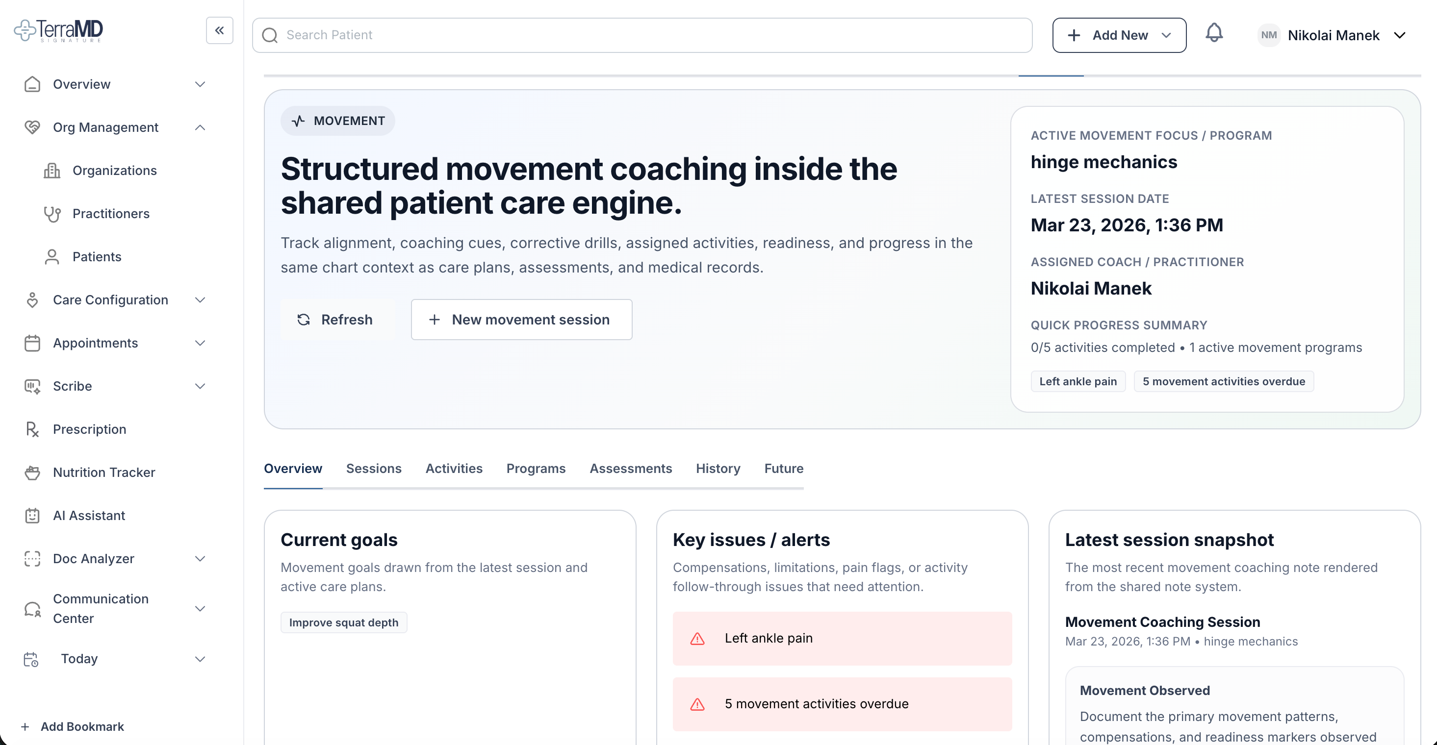 Movement tracking for yoga therapy