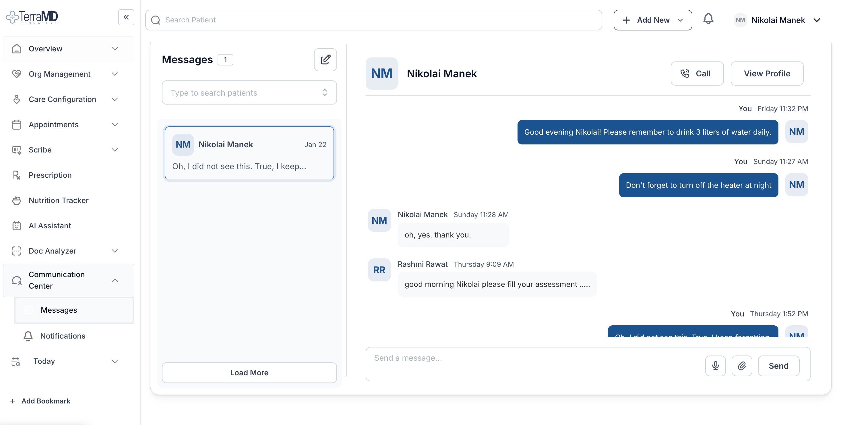 Telehealth interface
